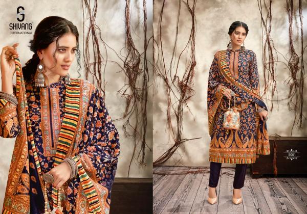 Shivang Kaafila Pure Velvet Pashmina Designer Print Dress Material Collection